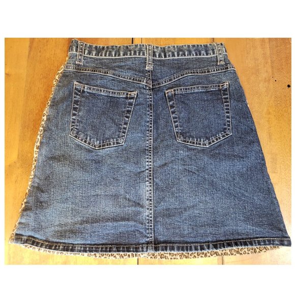 GAP Size 14 Denim and Leopard Print Woman's Mini-Skirt - Picture 2 of 7